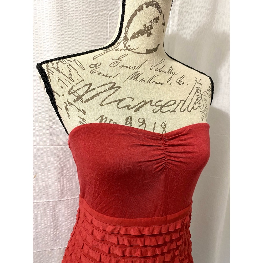 H&M Red Strapless Ruffle Tube Dress - Picture 3 of 4